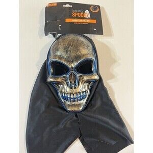 Skull Face Light Up Halloween Mask Looking Scary Adult New